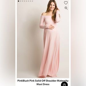 Pink blush Maternity Off the Shoulder dress
